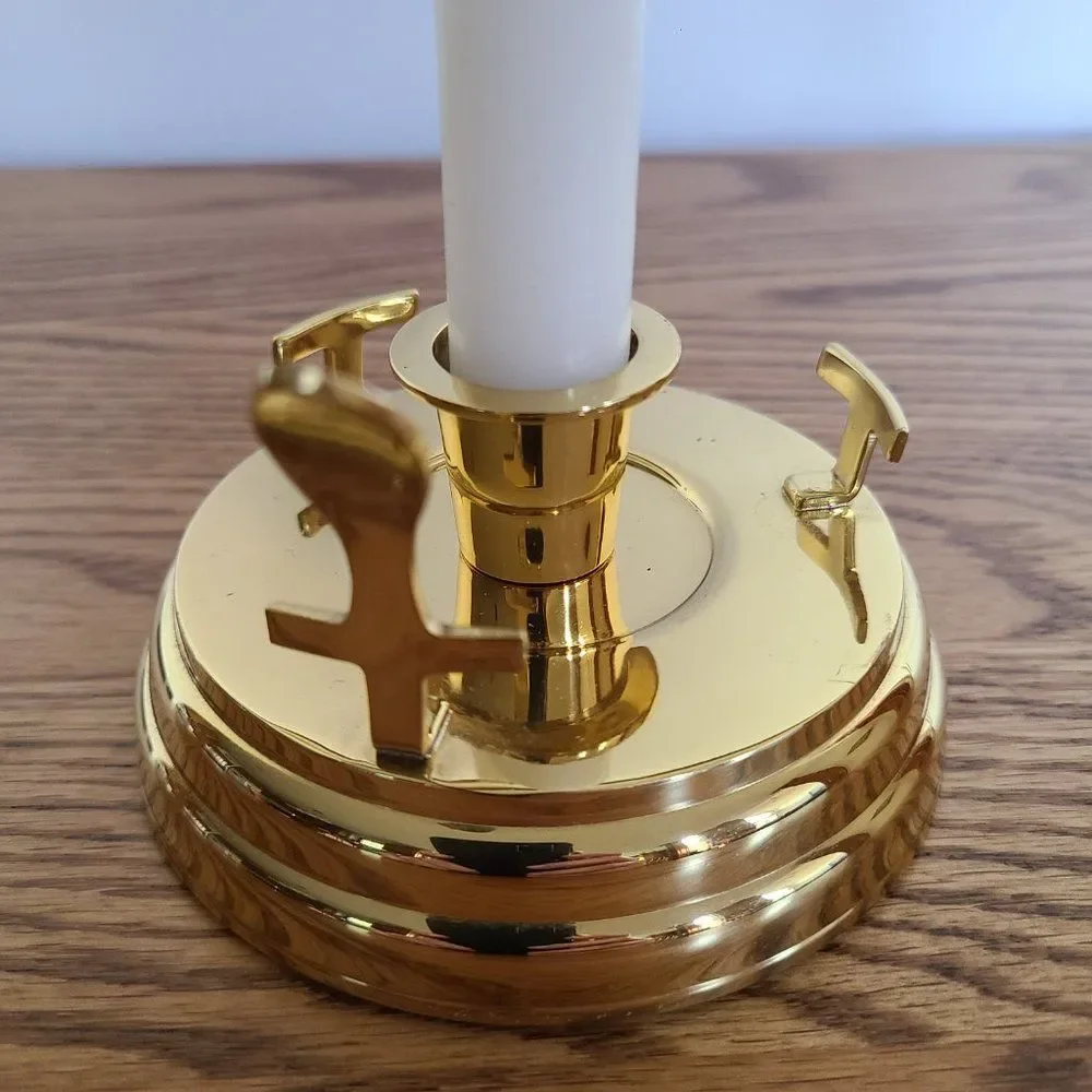 PartyLite Contessa Brass Hurricane Taper Candleholder For Candles / Glass Votive